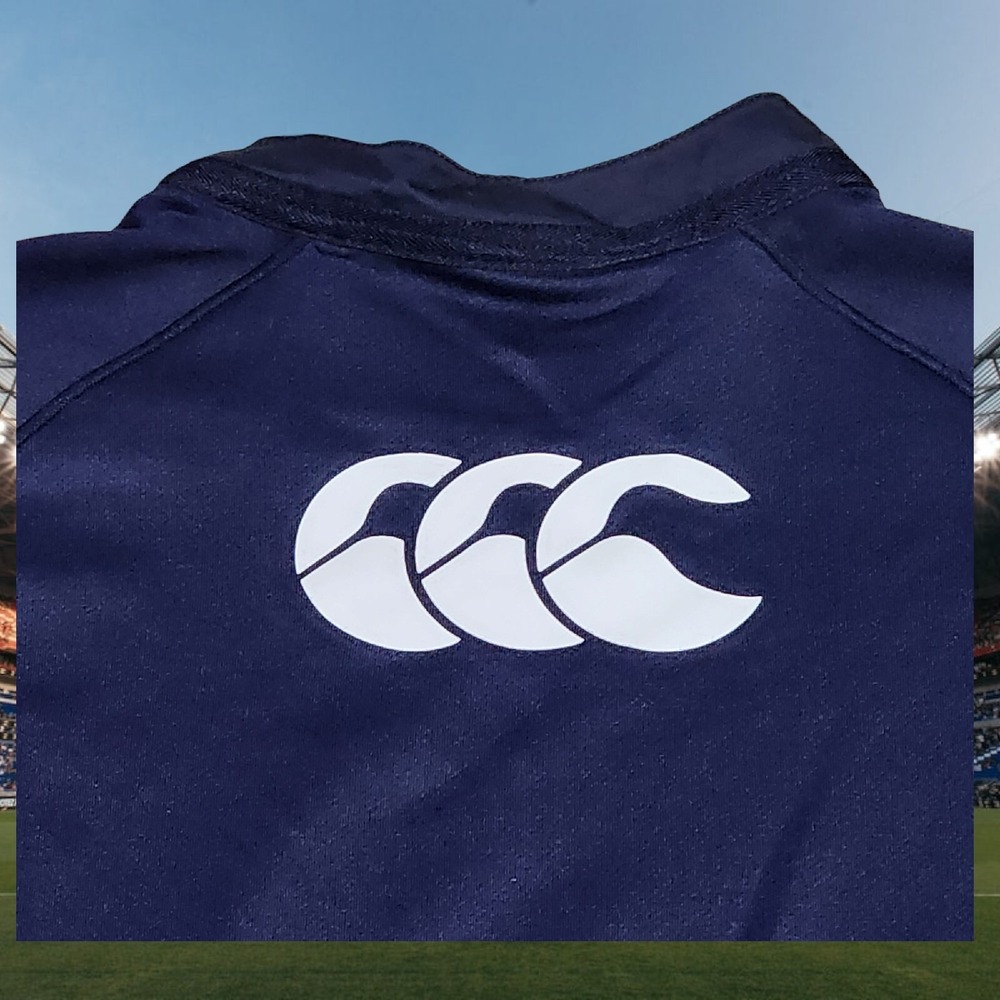 Canterbury of New Zealand Mens Blue CCC Logo Fitted Jersey Shirt Size XL - Picture 4 of 7